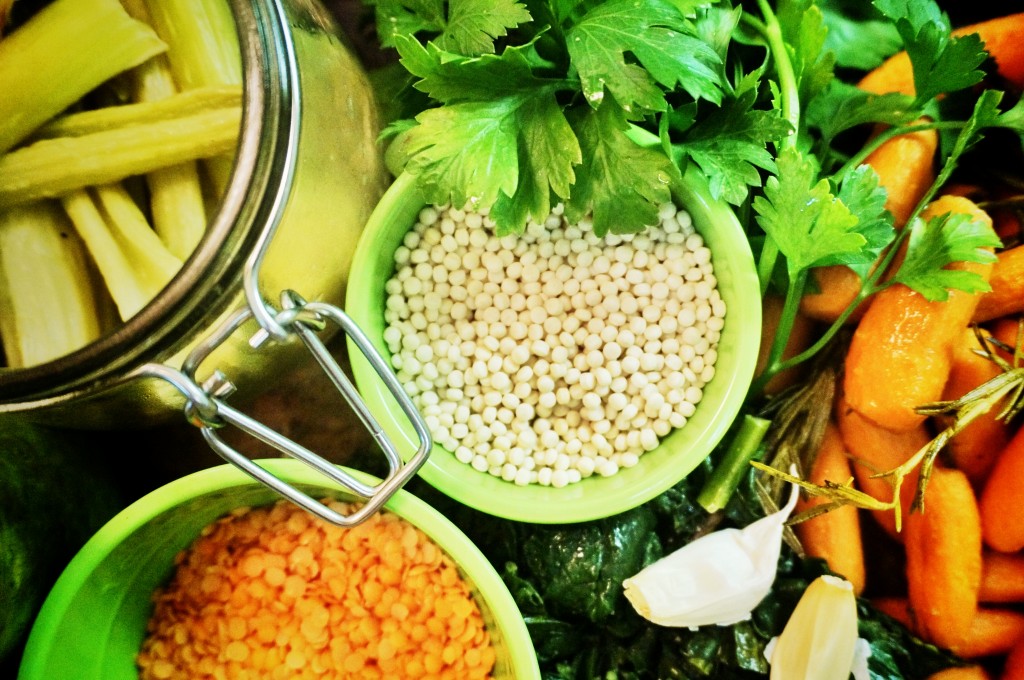  Israeli CousCous, Lentils & Garlic waiting to make a soup appearance 