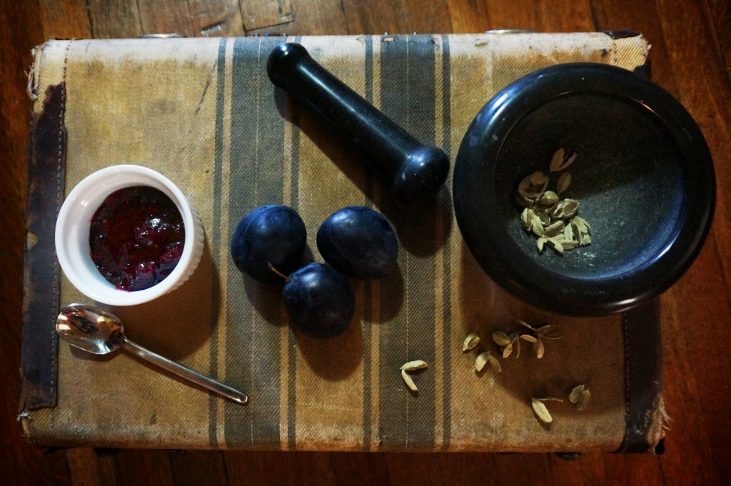 Plums + Cardamom Pods