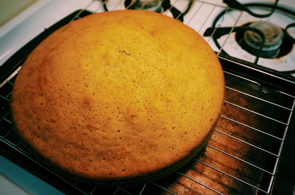 Cooling down - this cake is delish, just on it's own right this second. Try to resist.