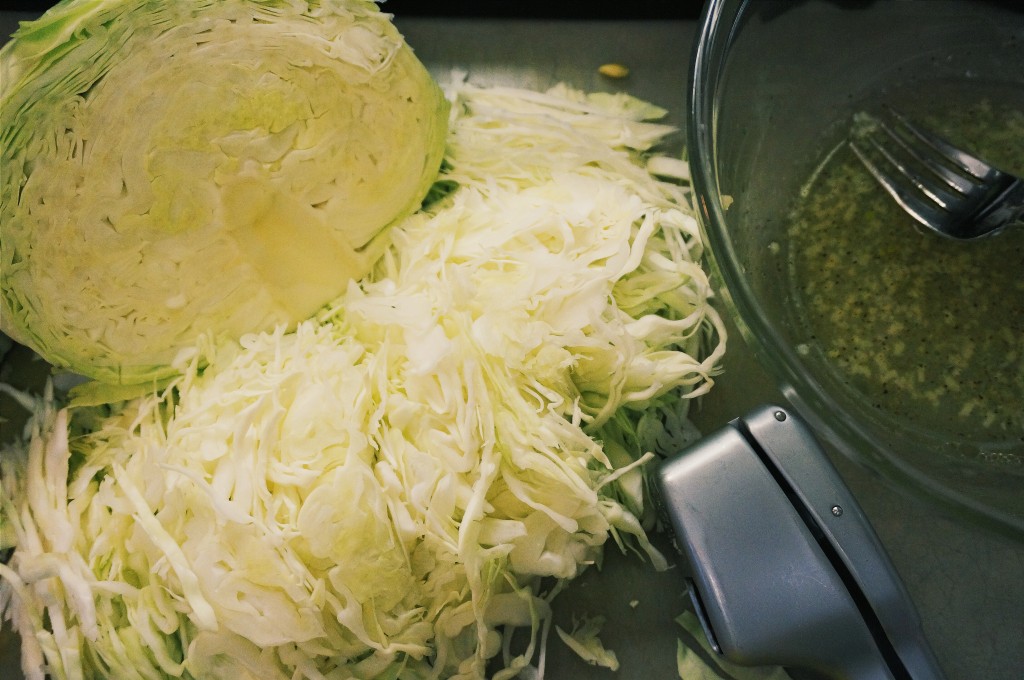 Finely shredded cabbage 