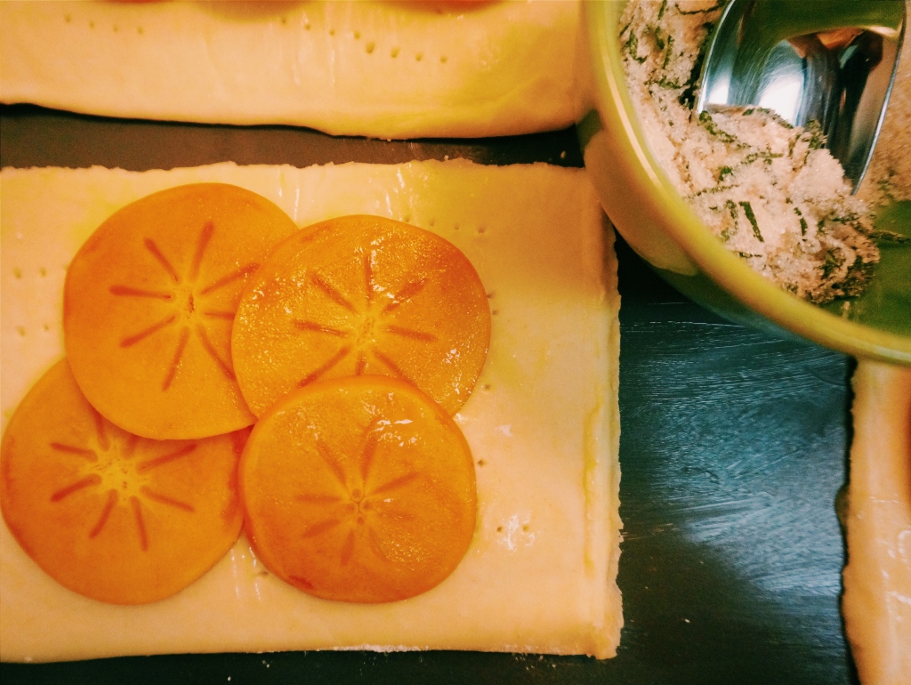 Persimmon Tart with Sage Sugar