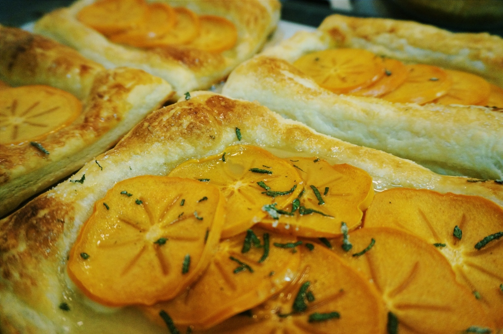 Persimmon Tart with Sage Sugar 