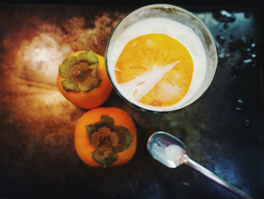 Persimmon Shrub Italian Soda - classed up with a bit of cream