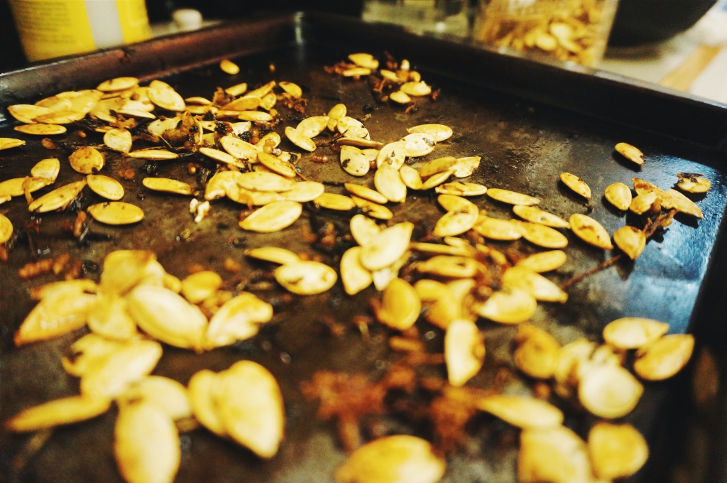 Duck Fat and Sage Roasted Pumpkin Seeds