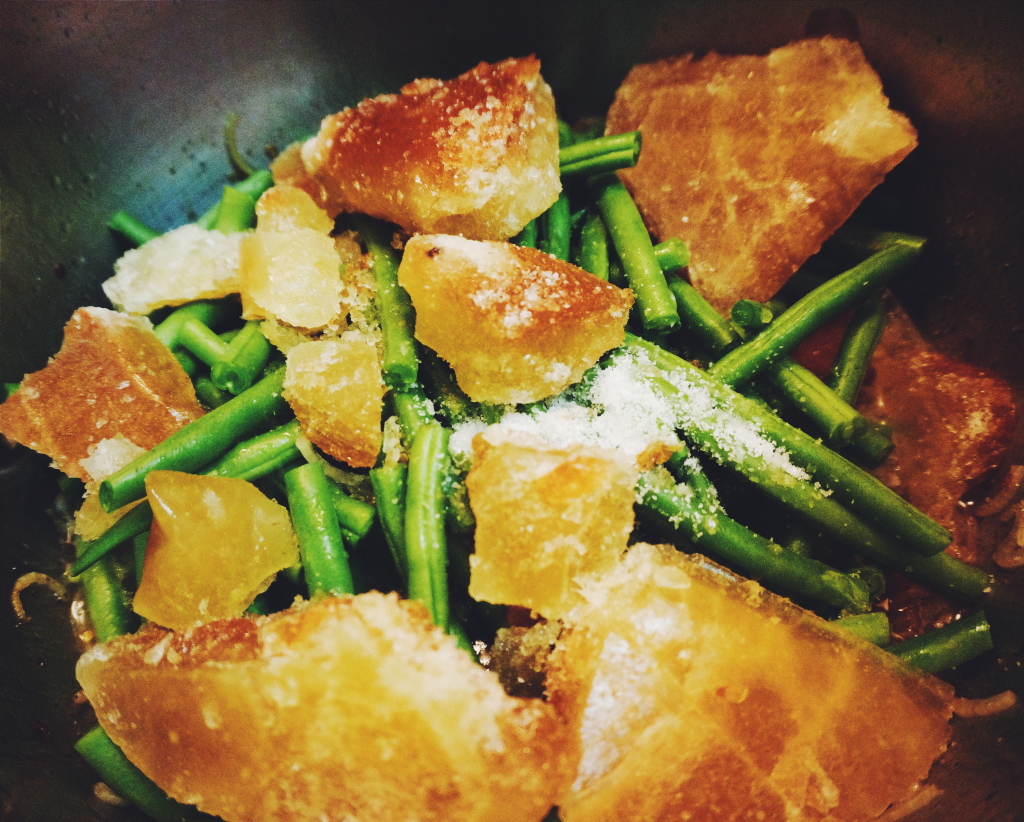 Homemade Broth making an appearance in Stewed Green Beans