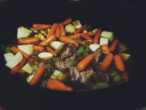 Throw it all in the pot and let it mingle for a while. 