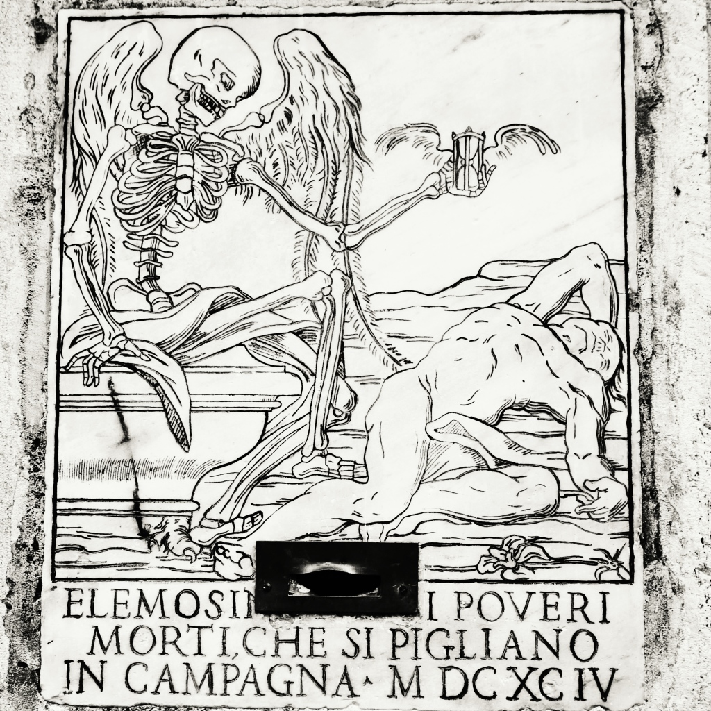 Macabre Skeleton on a Church in Rome