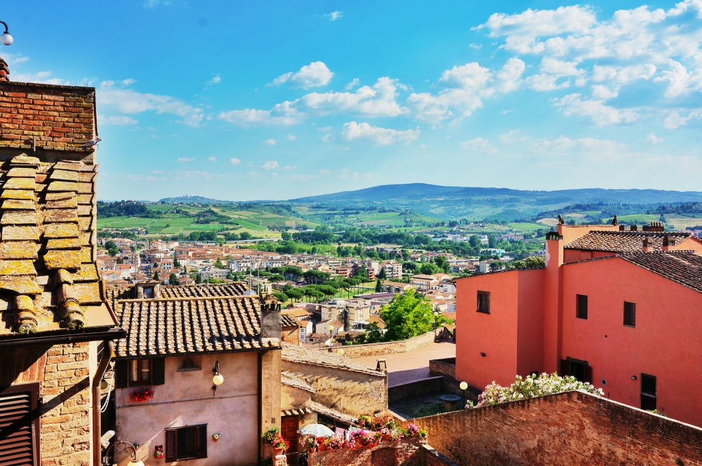 A view of Tuscany on a hot summer day