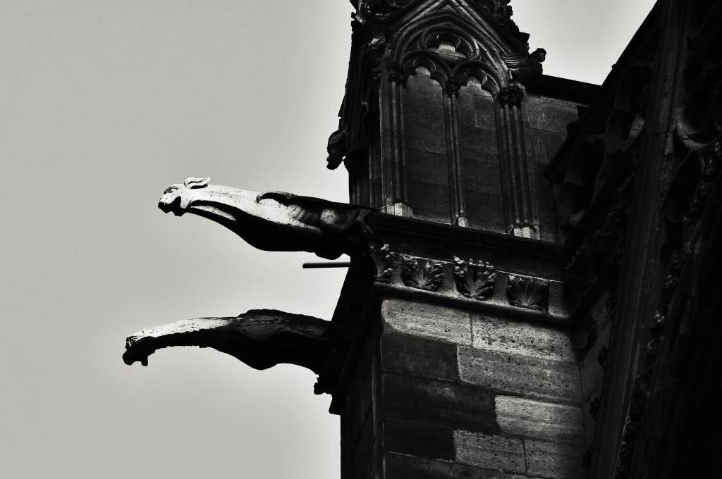 The famous gargoyles at Notre Dame