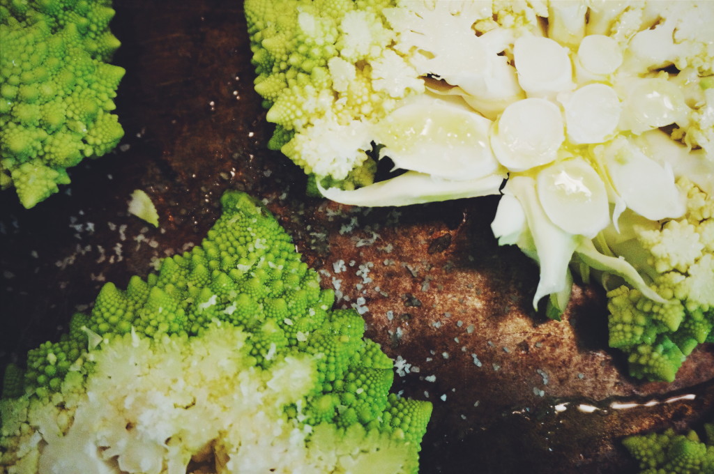 Oven Roasting Romanesco on suitcase foodist