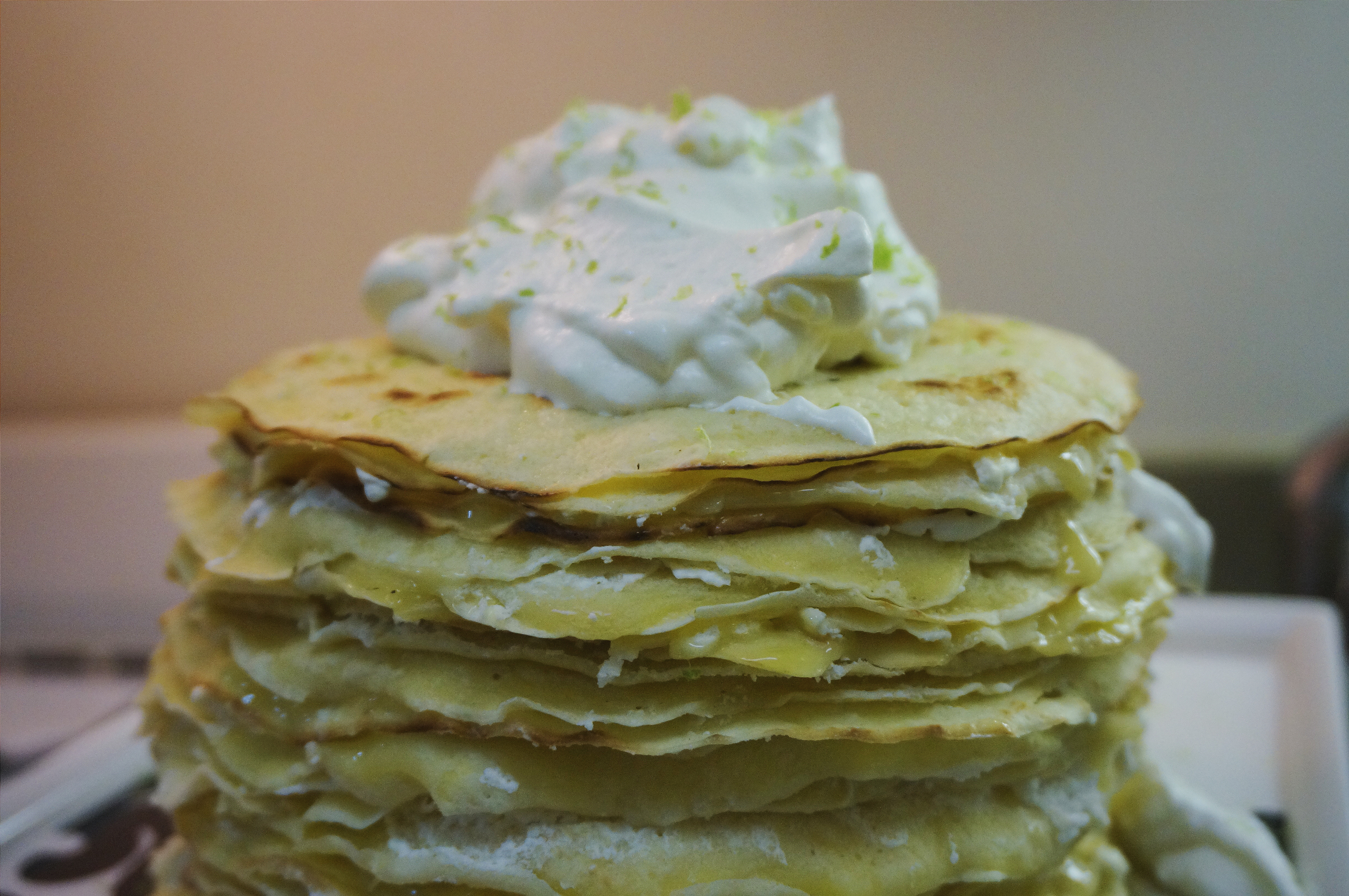 Kaffir Lime Curd Crepe Cake