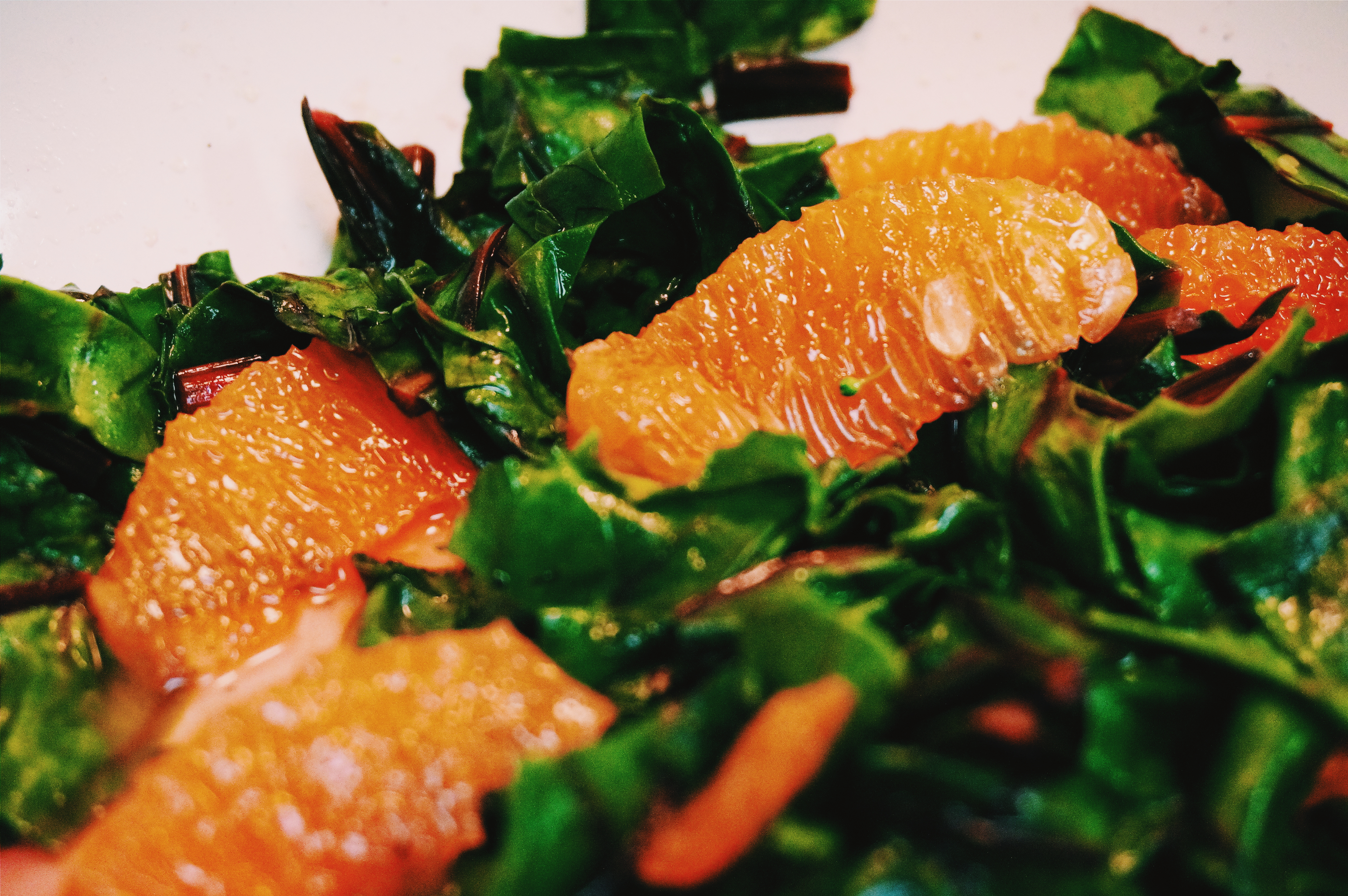 Warm Beet Greens with Grapefruit