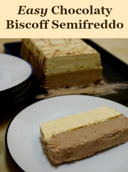 This rich semifreddo combines chocolate & biscotti cookie butter for a blow your mind dessert! | Suitcase Foodist