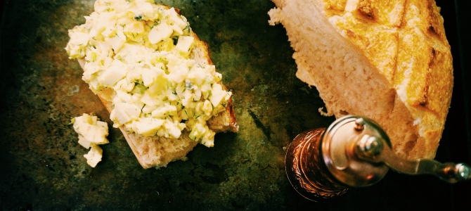 Open Face Egg Salad Sandwich Melt