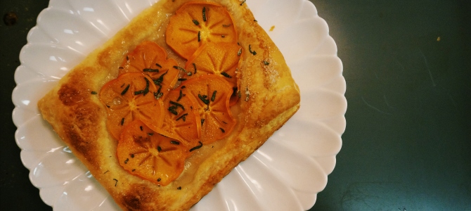 Fresh Persimmon Tart with Sage Sugar