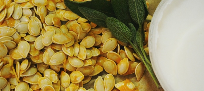 Duck Fat & Sage Roasted Pumpkin Seeds