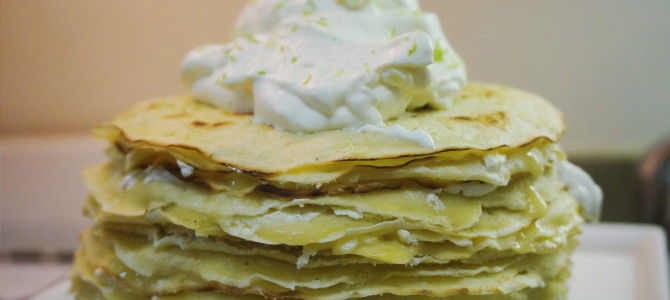 Kaffir Lime Curd Crepe Cake