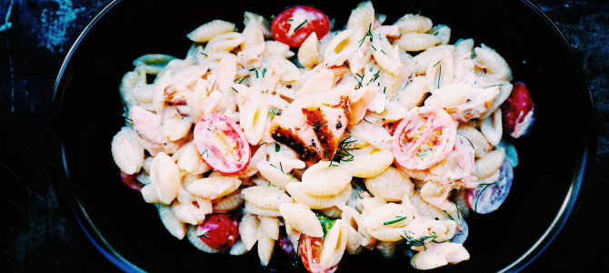 Cold Smoked Salmon Pasta Salad